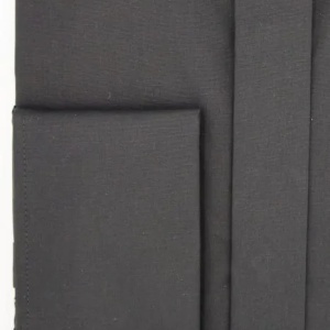 Cămașă bărbătească neagră slim fit din bumbac cu nasturi ascunși cu buton