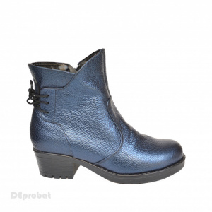 Ghete dama albastre din piele naturala cod G347 - Img 2