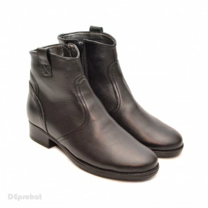 Ghete dama casual-elegante negre din piele naturala cu fermoar cod G22