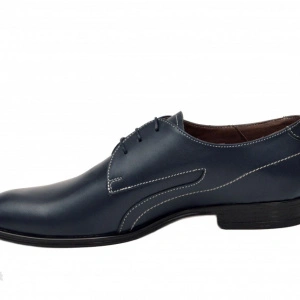 Pantofi barbatesti bleumarin lucrati manual piele naturala