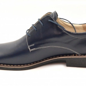 Pantofi barbati piele naturala bleumarin casual-eleganti cu siret