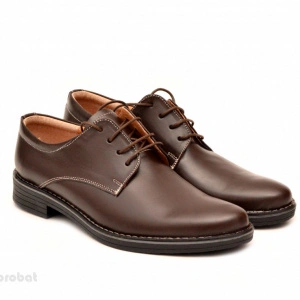 Pantofi barbati piele naturala maro casual-eleganti cu siret cod P69M