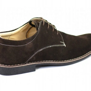 Pantofi barbati piele naturala velur maro casual-eleganti cu siret