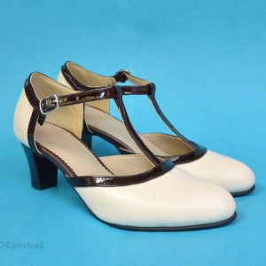 Pantofi dama albi eleganti din piele naturala cod P361