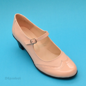 Pantofi dama eleganti din piele naturala bej cu toc de 5 cm cod P118BEJ - Img 5