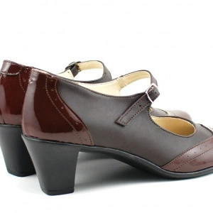 Pantofi dama eleganti din piele naturala maro cu toc de 5 cm