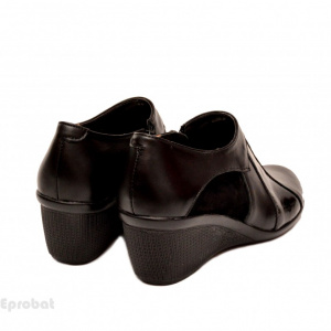 Pantofi dama negri din piele naturala tip botine