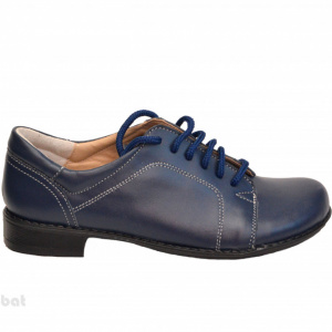 Pantofi dama piele naturala bleumarin cu siret