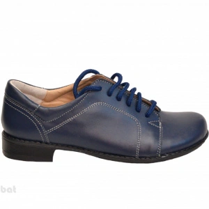 Pantofi dama piele naturala bleumarin cu siret