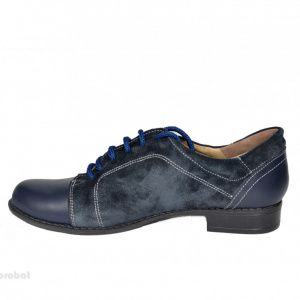 Pantofi dama piele naturala bleumarin cu siret cod P95BL - Img 3