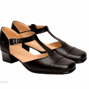 Pantofi dama piele naturala negri cu bareta cod P26NBOX
