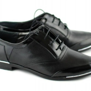 Pantofi dama piele naturala negri cu siret cod P50N - Made in Romania