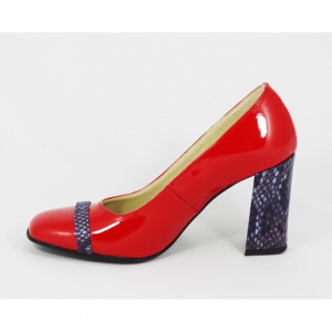Pantofi dama rosii lacuiti din piele naturala cod P336 - Img 3