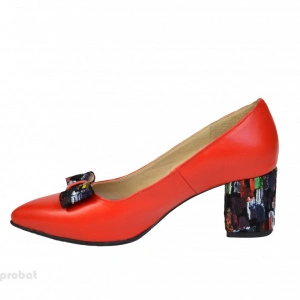 Pantofi rosii dama eleganti din piele naturala 