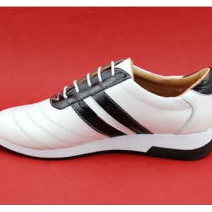 Pantofi sport dama piele naturala alb cu negru cod P86 - Made in Romania - Img 5