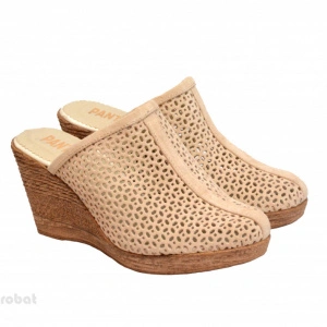 Saboti bej velur dama eleganti din piele naturala cod SB302BEJ
