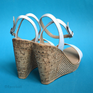 Sandale dama albe cu platforma de 10,5 cm din piele naturala cod S53ALB - Img 5