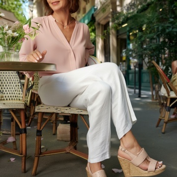 Sandale dama bej lacuit cu platforma de 10,5 cm din piele naturala