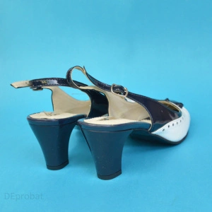 Sandale dama din piele naturala toc aplicat 6 cm