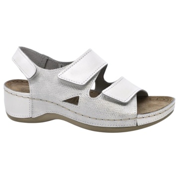 Sandale Doss 338 alb cu argintiu - dama
