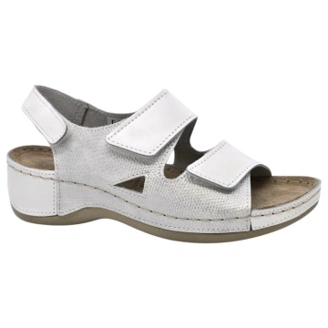 Sandale Doss 338 alb cu argintiu - dama
