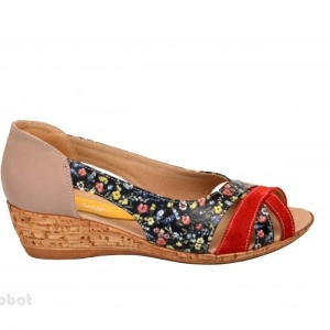 Sandale dama multicolore cu platforma din piele naturala