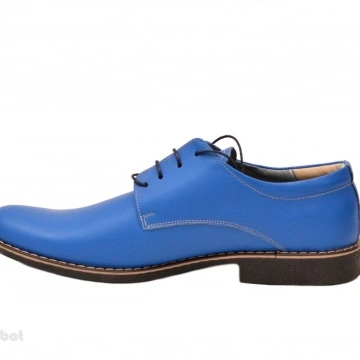 Pantofi albastru electric barbati piele naturala casual-office 