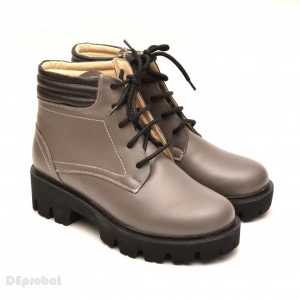 Bocanci dama piele naturala Gri sport-casual cod BOC12 - Made in Romania