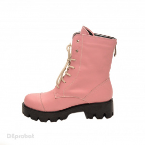 Bocanci roz dama piele naturala sport-casual cod BOC14ROZ - Made in Romania - Img 4