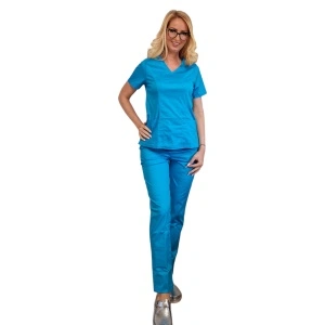 Costum medical Mara turcoaz - dama STRECH