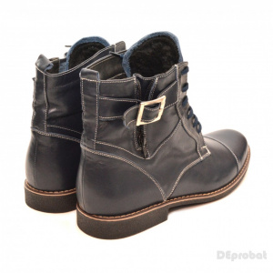 Ghete barbati piele naturala Bleumarin casual-elegante cu siret