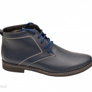 Ghete barbati piele naturala Bleumarin casual-elegante cu siret 