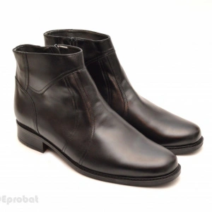 Ghete barbati piele naturala Negre casual-elegante cu fermoar cod G25