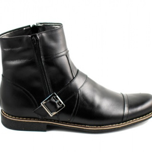 Ghete barbati negre piele naturala casual-elegante, cu fermoar si sireturi.