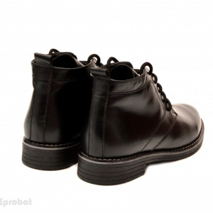 Ghete barbati negre din piele naturala, casual-elegante, cu sireturi.