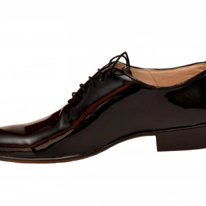 Pantofi barbatesti negri lacuiti din piele naturala casual-eleganti 