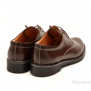 Pantofi barbati piele naturala maro casual-eleganti cu siret