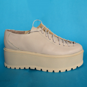 Pantofi bej dama cu talpa inalta 5,5 cm din piele naturala cod P188BEJ - Img 3