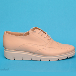 Pantofi dama bej casual-eleganti din piele naturala