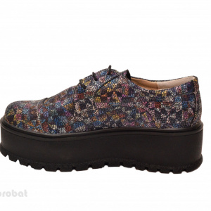 Pantofi dama cu talpa inalta 5,5 cm multicolori din piele naturala