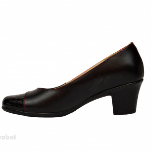 Pantofi dama cu toc aplicat din piele naturala cod P353 - Img 4