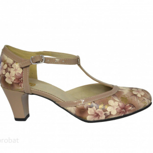 Pantofi dama cu toc aplicat din piele naturala cod P371 - Img 3