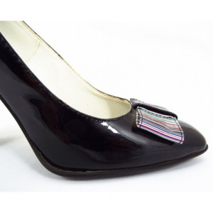Pantofi dama eleganti din piele naturala negri lacuiti