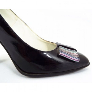 Pantofi dama eleganti din piele naturala negri lacuiti