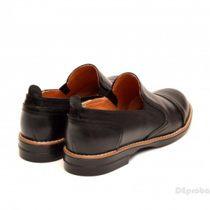 Pantofi dama negri casual-eleganti din piele naturala cu elastic cod P104 - Img 2