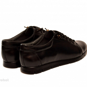 Pantofi dama negri cu siret elastic din piele naturala cod P184N - Img 2