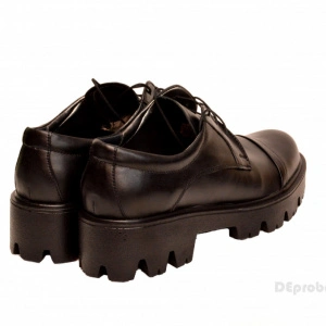 Pantofi dama negri lucrati manual din piele naturala 