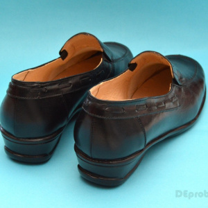 Pantofi dama piele naturala negri cu elastic cod P56 - Made in Romania - Img 2