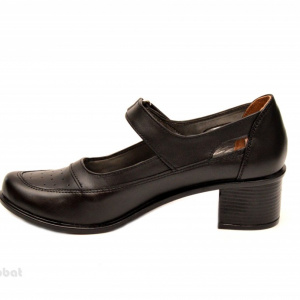 Pantofi dama piele naturala negri cu platforma cod P135N - Made in Romania - Img 5