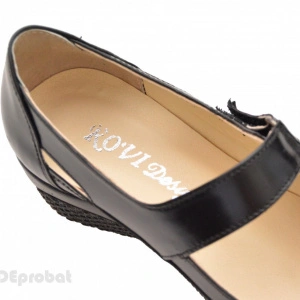 Pantofi dama piele naturala negri cu platforma